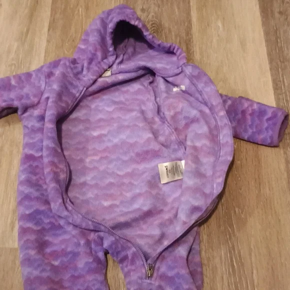 Columbia Full Zip Full Onepiece Bodysuit fleece bunting Tie Dye Pink & Purple - Picture 5 of 13